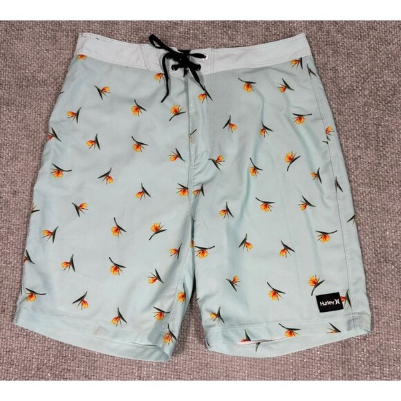 Hurley Other - Hurley Board Shorts Mens 29 Green Birds Of Paradise Tropical Surf Beach